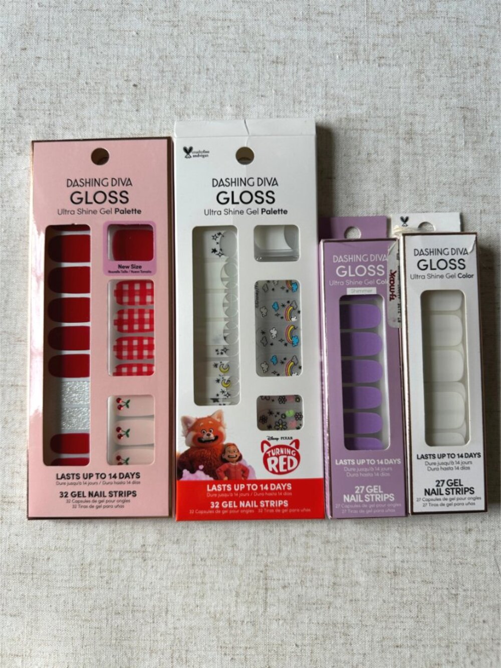 Dashing Diva Gloss Ultra Shine Gel Nail Strips Bundle 4 New Packs